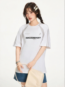Gbiaior | Retro Slim Fit T-shirt Short Sleeve Letter Print