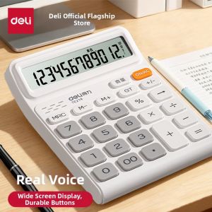 deli | Voice Announced Large Screen Calculator for Business and Accounting Portable
