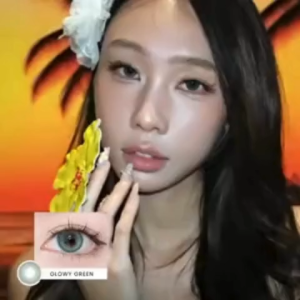 EYESCO 【Readystock🇲🇾Contact lens】E094 Glowy Green 14.2mm Enlargement|Green|40%|3 month used|0-800 power available