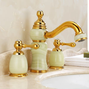 JUNSHEN | Golden European Full Copper Jade Hot & Cold Water Faucet