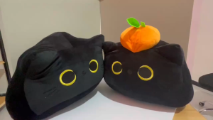 Black cat plushie pillow doll Dummy cat bear soft toy birthday gift M40-D020