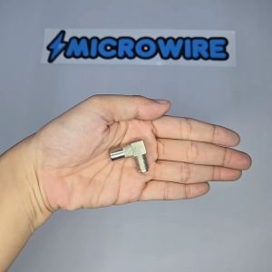 MW F-Type Female to Male PAL RF Aerial TV Antenna Cable Plug Right Angle Adapter(2PCS)