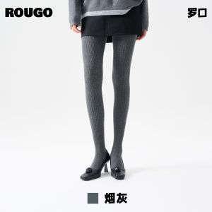 Rougo Grey Leggings Womens Spring Autumn Style Stockings Slimming Outerwear Base Layer Pants Socks Comfortable Cotton Lycra