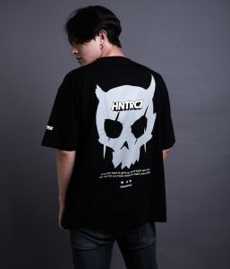 tshirt oversize black skull mask huntercutz