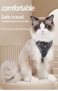 Mojioo สายจูงจูงสุนัขแบบยืดหดได้สายรัดจูงแบบยืดหดได้ทำจากสายรัดหน้าอกระบายอากาศได้ดีเชือกสำหรับแมวใช้ในบ้านสำหรับแมวและสุนัขตัวเล็ก