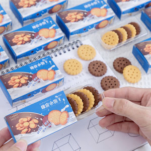Cute Kawaii Creative Biscuit Eraser Cookie Rubber School Supplies Stationery Novelty Lovely Cake Eraser