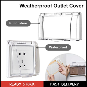 86 Type Dual Socket Waterproof Power Outlet Protector Bathroom Shower Transparent Electric Switch Plug Cover Safety Splash Box