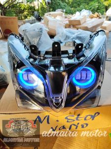 REFLEKTOR LAMPU DEPAN DOUBLE BILLED DAYMAKER VARIO TECHNO 125 FI OLD PAKET GANTENG SIAP PAKAI