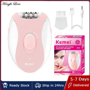 Original Kemei 4in1 Women Epilator Facial Body Lady Electric Shaver Leg Bikini Trimmer Arms Underarm Rechargeable callus remover