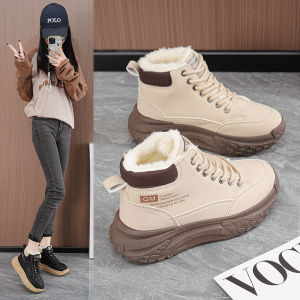 JIFANPAUL | Leather Waterproof Insulated Snow Boots Women