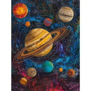 Jigsaw Puzzle 500 1000 1200 2000pcs Colorful Planets And Stars In Deep Space For Adults Stress Relief Puzzle Fun Present