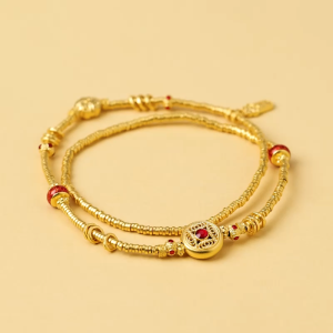 Chow Sang Sang 周生生 999.9 24K Pure Gold Cultural Blessings Ruyi Locks and Blessing Plaques Bracelet for Women 17cm 96126B Price-by-Weight 21.7g Gold