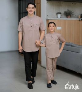 QATUJU - Baju Koko Kurta Pakiistan Couple Anak dan Ayah/Kemko lebaran/kameja pria/Setelan Anak