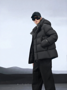 Guvet | Premium Black Down Jacket for Winter Outdoors Men