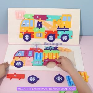 Beringin Toys Large Traffic Matching 3d Puzzle / Mainan Edukasi / Mainan Puzzle Kayu