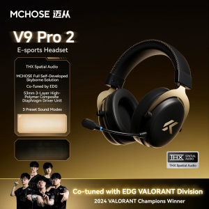 MCHOSE | MCHOSE V9 Pro 2 Quad-Mode Wireless Gaming Headset 7.1 Surround Sound Noise Cancelling Mic Low Delay Over-Ear for PC Esports Gift