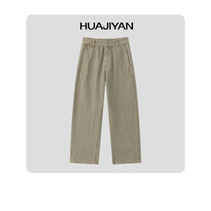 Hua Jiyan มินิมอล ดีไซน์ ใส่สบาย หลากหลาย เก้าชิ้น กางเกงยีนส์ ผ้าฝ้าย สไตล์ดั้งเดิม 100% กางเกงลำลอง สําหรับผู้หญิง