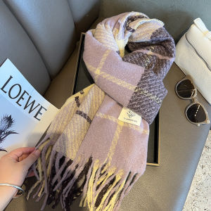 Winter Warm Plaid Scarf Womens Korean Style White Enhancing Couples Neck Warmer Scarf/ Shawl Long Rectangle Faux Cashmere