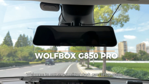 WOLFBOX G850 PRO 4K Mirror Dash Cam – 12" Rear View Mirror Camera with ADAS BSD 5.8GHz WiFi Voice Control GPS G-Sensor Loop Recording Includes 64GB Card