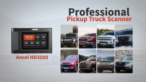 ANCEL HD3500 Pickup Heavy Duty Truck Scanner with DPF Regen& Service Reset Functions Support Pre-scan and Post-sacn for Ford/Ram/Chevrolet/GMC/Toyota/Honda/Nissan/Isuzu All-System Diesel Scanner Diagnostic Tool