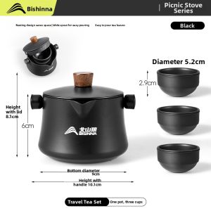 BSWOLF | Portable Outdoor Camping Travel Tea Set Aluminum Kettle