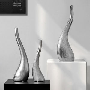 Modern Minimalist Silver Ceramic Decorative Bottle Home Soft Decoration Living Room TV Cabinet Sample Room Tabletop Decoration