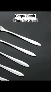 MYX Store 10 pcs - Garpu Buah Mini Stainless Kecil Tusukan Stainless Alat Tusuk Kue Cake Makanan Serbaguna Tusukan Fork Dessert MYX Store