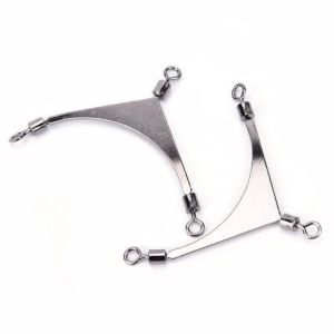 10ชิ้น/ล็อตเหล็ก3วิธีตกปลาเสากลิ้งหมุนตัวเชื่อมแบริง