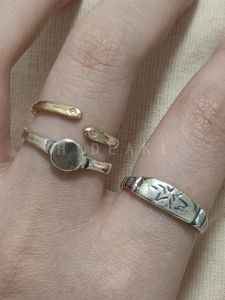 Handmade 925 Silver Ring Classic Geometric Pattern Stackable Versatile Womens Fashion Jewelry Hide Aki Small Niche Brand