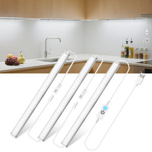 Under Cabinet Touch Sensor LED Light USB 5V 30CM Dimmable Aluminium Tube Bar Lamp For Table Kitchen Closet Lighting 3PCS Linkabe
