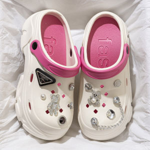 Dopamine Thick Heel Sandals Womens 2025 New Summer Outdoor Beach Sandals Anti-slip Head Cover Slippers Women Hollow out Platform Slippers