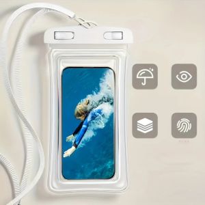 PVC Transparent Waterproof Phone Pouch Luminous Touchscreen Dry Bag with Seal Lock for Swimming Diving Hot Spring Rafting
