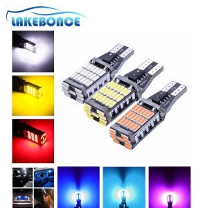 2PCS T15 W16W 912 921 LED Bulb Amber Tail Reverse Light 45 SMD 4014 Chips Super Bright Red White Ice Blue 906 Car Strobe Lights