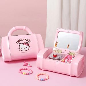 Hộp Nhạc Đựng Trang Sức Hình Hello Kitty màu hồng Cô Gái Múa Ba Lê Xinh Xắn đẹp mắt.