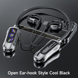Newmsnr | NEW Sports Car Shape Surround Sound Neckband Open-ear LED Display Headsets Wireless Bluetooth Headphones Sports Gaming Earphones