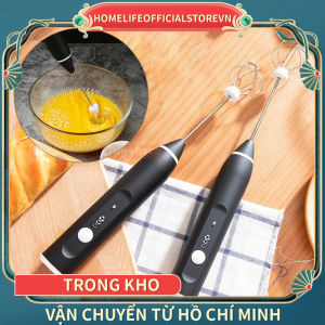 (Thanh lý lỗ) ⚡Máy đánh Trứng Cầm Tay Kèm Máy Tạo Bọt Cafe Chạy Điện Sạc USB 3 Tốc Độ Siêu Tiện Lợi