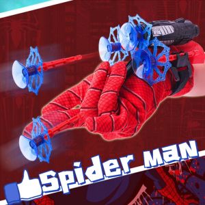 Spiderman ตัวเปิดไหมแมงมุม เล่นถุงมือแมงมูม สวมบทบาทการ์ตูน ถูกสร้างผ่านเครื่องยิง ของขวัญสำหรับเด็ก