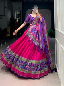 Tussar silk lehenga