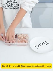 Hộp thực phẩm nhựa 4 ngăn có nắp đậy tiện lợi My Home combo 3 cái DN047