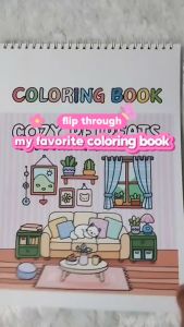 COZY RETREATS Coloring Book: Buku Gambar Mewarnai Sketsa Menggambar Kertas Premium Tebal 220 GSM A4