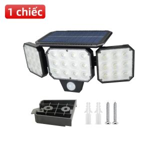 Đèn Năng Lượng Mặt Trời Siêu Sáng Ngoài Trời 120 LED Đèn Tường Điều Chỉnh Được Đèn Pha An Ninh Chống Nước IP65 Với 3 Chế Độ Hoạt Động Sử Dụng Năng Lượng Mặt Trời