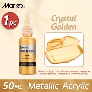 Maries Crystal Golden Metallic Acrylic Pigments1pc 50ml/1.69 oz/Tube for Glass and WoodPearlescent Paints for AdultsArtists