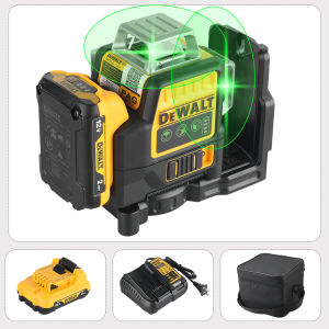 2025 DeWalt DW089LG 12 - Line 3 - Side 360° All - Around Green - Light Laser Level for Outdoor Use - Ideal for Precise