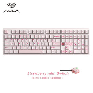AULA | AULA F108 Pro V2 Mechanical Keyboard Tri-Mode 100% Layout Keycaps RGB Backlight Hot-swap Esports Gaming for PC Computer Gamers