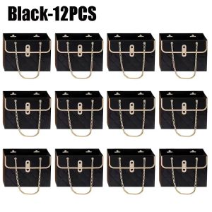 Flower Bags for Bouquets Small Flower Boxes for Arrangements with Metal Chain Cute Purse Paper Gift Box Floral Packing Tote Bags