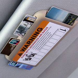 Paste Type Sun Visor Organizer for Car Multi Pocket Card Holder Storage Case