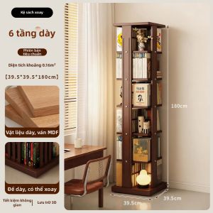 FANTANYIPIN | Kệ Sách Treo Tường Gắn Sàn Có Thể Xoay 360 Độ