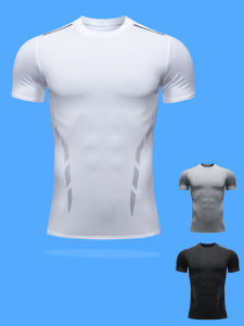 เสื้อยืดแขนสั้นผู้ชาย ออกกำลังกาย ฤดูร้อน กลางแจ้ง ฝึกซ้อม วิ่ง ฟิตเนส ผ้าบาง ระบายอากาศได้ดี ยืดหยุ่น แห้งเร็ว