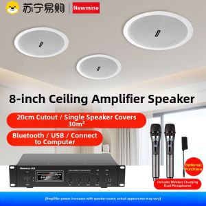 Newman Bluetooth Ceiling Speaker with Amplifier for Shops Home Use 8-Inch In-Wall Speakers HiFi Sound Effect Universal Scene