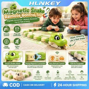 HLINKEY Mag-netic Snake RC Toy 2 Player Battle Game Remote Control Car Educational Kids Toys USB Rechargeable Swallowing Beans Snake Robot For Boys Girls Birthday Gift
